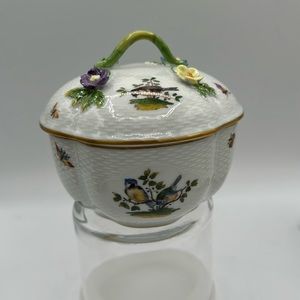 Dresden Porcelain Lidded Bowl, Hand Painted Florals , c1950’s